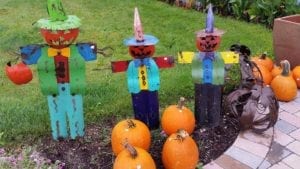 Metal scarecrows